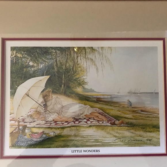 Vintage gold framed Trish Romance 1985 LITTLE WONDERS signed - Picture 3 of 14